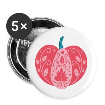 Pink Decorative Pumpkin - Buttons large 2.2'' (5-pack) - white