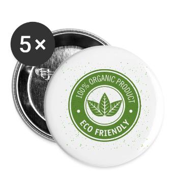 Organic T-Shirt , 100% ORGANIC PRODUCT - Buttons large 2.2'' (5-pack) - white