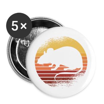 Rat Retro Funny Rat - Buttons large 2.2'' (5-pack) - white