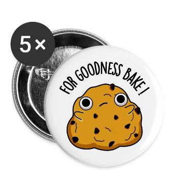 For Goodness Bake Funny Food Baking - Buttons large 2.2'' (5-pack) - white