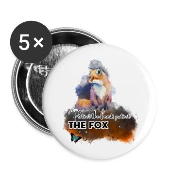 Forest Guardian Fox - Buttons large 2.2'' (5-pack) - white