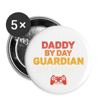 Gamer Dad Dad By Day Guardian By Night Gaming - Buttons large 2.2'' (5-pack) - white