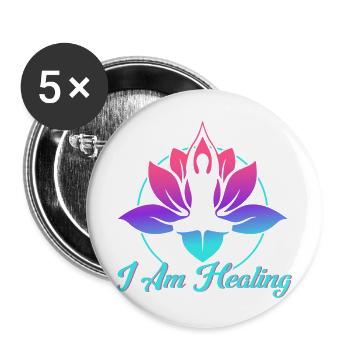 I Am Healing Reiki Healing Master - Buttons large 2.2'' (5-pack) - white