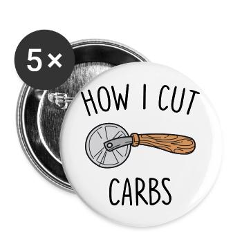 How I Cut Carbs - Buttons large 2.2'' (5-pack) - white