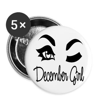 December Girl - Buttons large 2.2'' (5-pack) - white
