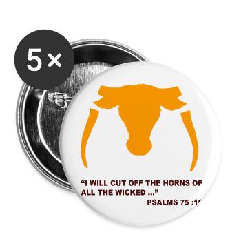 1997 I Will Cut Off The Horns Of The Wicked - Buttons large 2.2'' (5-pack) - white
