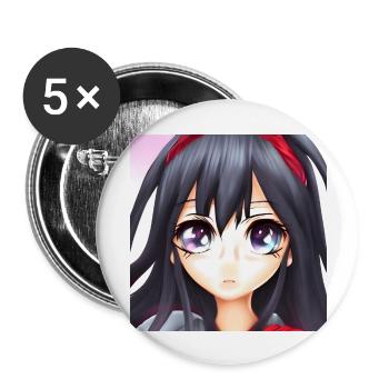 Anime Girl - Buttons large 2.2'' (5-pack) - white