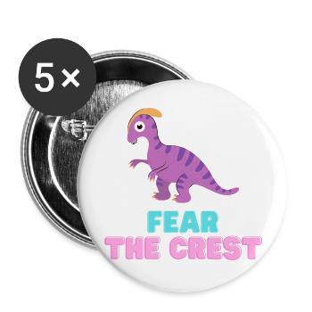 Parasaurolophus Fear The Crest - Buttons large 2.2'' (5-pack) - white