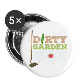 Funny Gardening Tool - Buttons large 2.2'' (5-pack) - white
