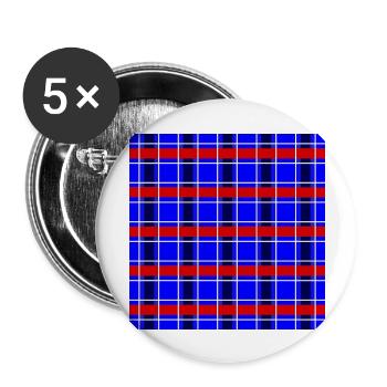 Red, White, and Blue Plaid - Buttons large 2.2'' (5-pack) - white