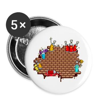 Wall graffiti - Buttons large 2.2'' (5-pack) - white