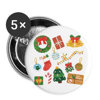 Christmas Decorations - Buttons large 2.2'' (5-pack) - white