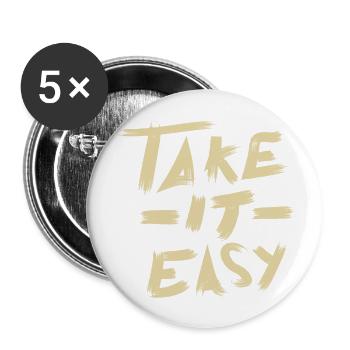 Take it easy - Buttons large 2.2'' (5-pack) - white