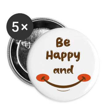 be happy - Buttons large 2.2'' (5-pack) - white