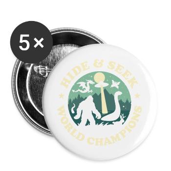 Hide Seek World Champions Cryptid Monster Team - Buttons large 2.2'' (5-pack) - white