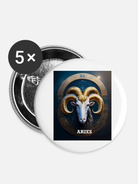 Aries The Zodiac Sign - Buttons large 2.2'' (5-pack) - white