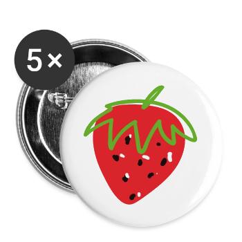STRAWBERRY LOVE - Buttons large 2.2'' (5-pack) - white