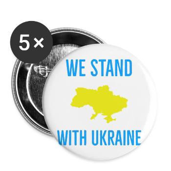 We Stand With Ukraine red - Buttons large 2.2'' (5-pack) - white