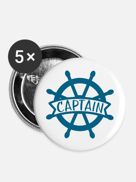 Captain - Buttons large 2.2'' (5-pack) - white