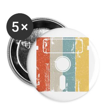 Programmer Nerd Computer Floppy Disc Retro Vintage - Buttons large 2.2'' (5-pack) - white
