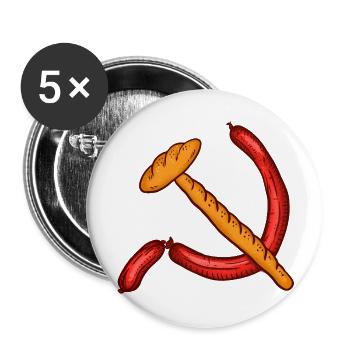 Bread With Mortadella Communism - Buttons large 2.2'' (5-pack) - white