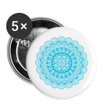 Blue Mandala Drawing - Buttons large 2.2'' (5-pack) - white