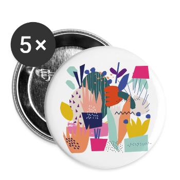 Abstract Garden - Buttons large 2.2'' (5-pack) - white