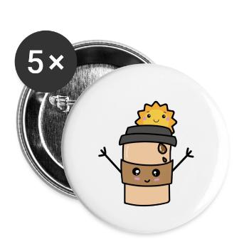 Cute Kawaii Coffee boy Copy Copy - Buttons large 2.2'' (5-pack) - white