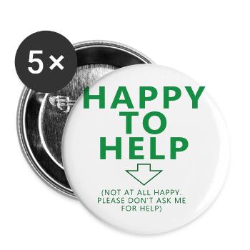 Happy to Help 70s - Buttons large 2.2'' (5-pack) - white
