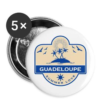 French West Indies Guadeloupe Souvenir - Buttons large 2.2'' (5-pack) - white
