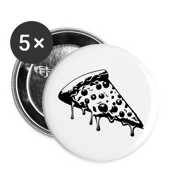 Pizza Slice Pizzeria - Buttons large 2.2'' (5-pack) - white