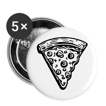Pizza Slice Pizzeria - Buttons large 2.2'' (5-pack) - white