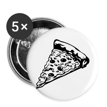 Pizza Slice Pizzeria - Buttons large 2.2'' (5-pack) - white