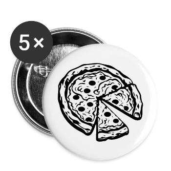 Pizza Slice Pizzeria - Buttons large 2.2'' (5-pack) - white