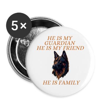 HE IS MY GUARDIAN HE IS MY FRIEND - Buttons large 2.2'' (5-pack) - white