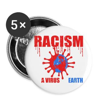 Fck Nzs Against Racism Fascism Rainbow - Buttons large 2.2'' (5-pack) - white