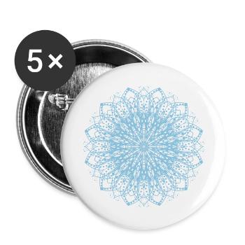 Mandala Blue - Buttons large 2.2'' (5-pack) - white