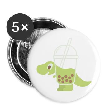 Bubble Tea Rex - Buttons large 2.2'' (5-pack) - white