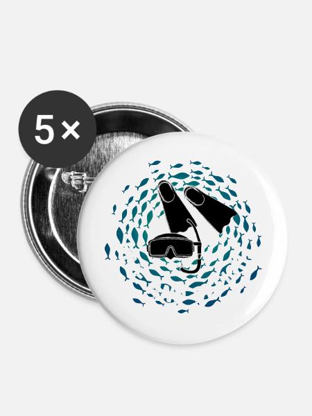 Dive And Delight Scuba Scuba Diving Diving Ocean - Buttons large 2.2'' (5-pack) - white