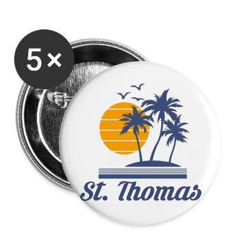 Saint St Thomas Caribbean Island Beach - Buttons large 2.2'' (5-pack) - white
