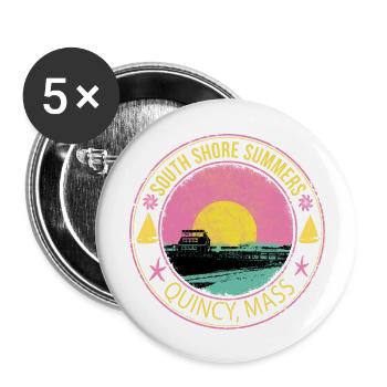 Retro South Shore Summers - Buttons large 2.2'' (5-pack) - white