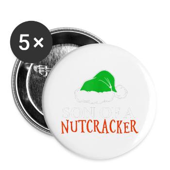 son of a nutcracker tshirt christmas elf tee - Buttons large 2.2'' (5-pack) - white