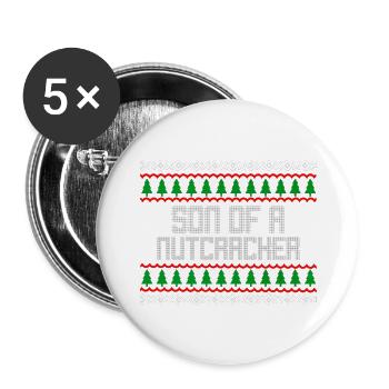 son of a nutcracker ugly christmas - Buttons large 2.2'' (5-pack) - white