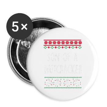 son of a nutcracker funny ugly christmas sweater t - Buttons large 2.2'' (5-pack) - white