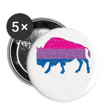 Bi Son Lgbbt Flag Bisexual Bison Funny Bi Pride - Buttons large 2.2'' (5-pack) - white
