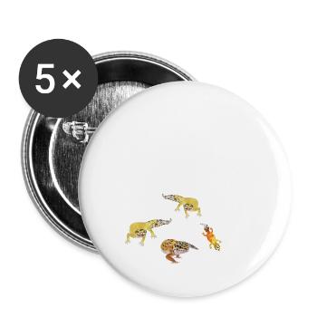 Leopard Gecko Happy Pills - Buttons large 2.2'' (5-pack) - white