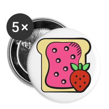 Strawberry Jam Bread - Buttons large 2.2'' (5-pack) - white