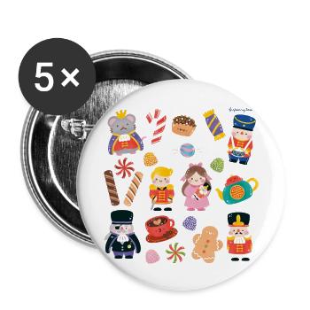 Nutcracker Ballet - Buttons large 2.2'' (5-pack) - white