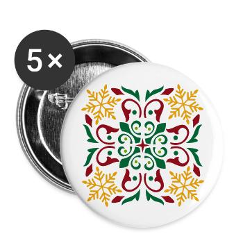 Christmas Decorations - Buttons large 2.2'' (5-pack) - white