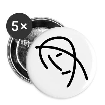 Abstract Face - Buttons large 2.2'' (5-pack) - white